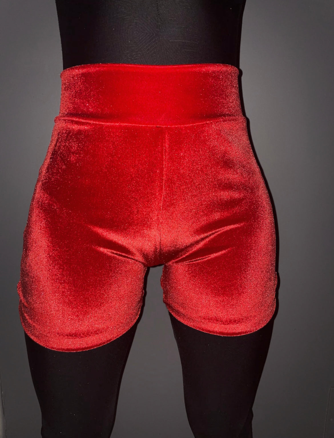 Red Ruby velvet short shorts