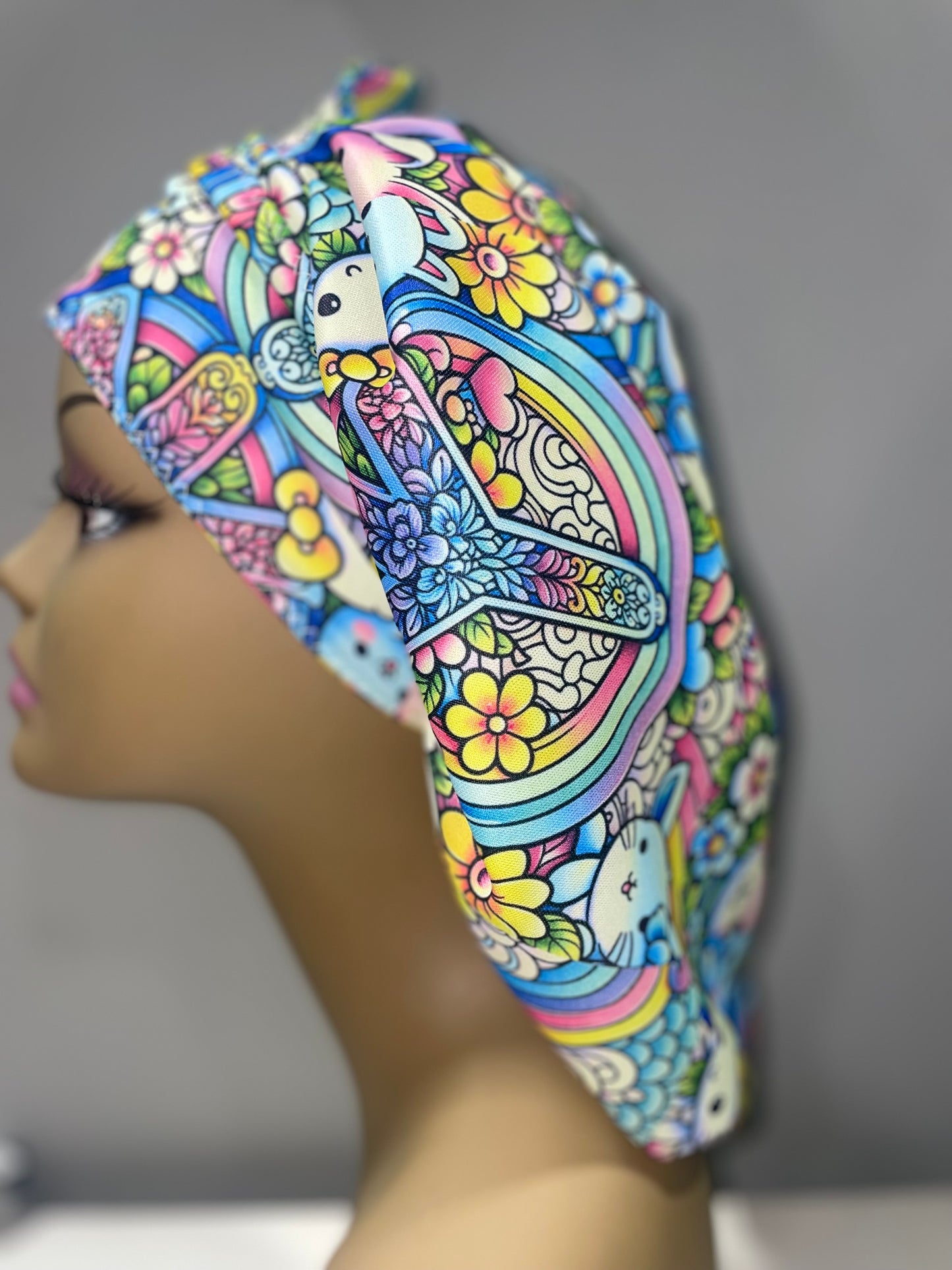 “Create Your Own” G’Bonnet| JUMBO sized, Reversible, long stretchy strings, NO ELASTIC