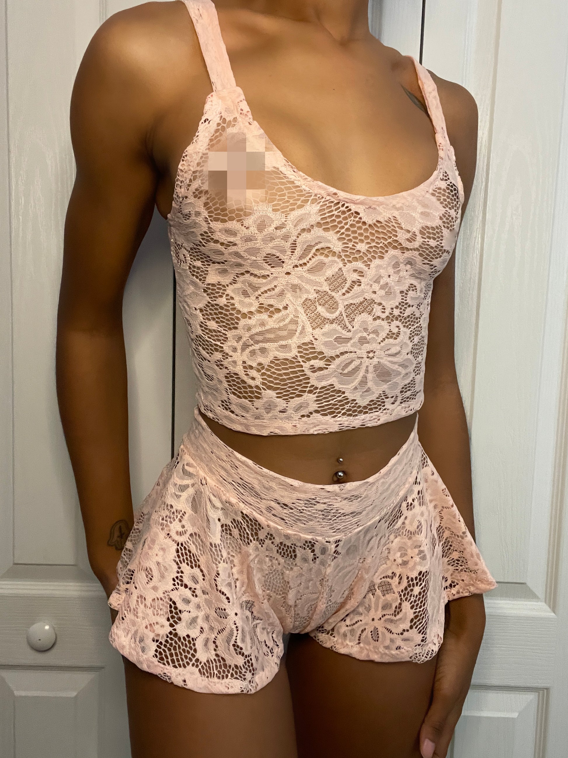 Soft Bloom Lace Set: Pink