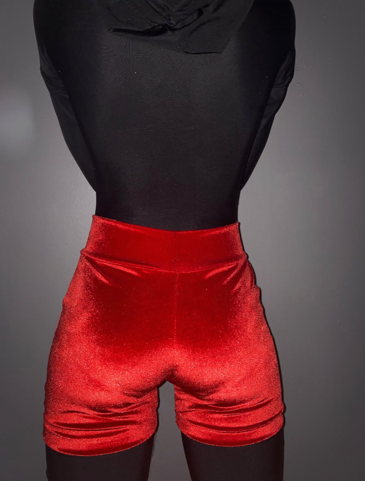 Red Ruby velvet short shorts
