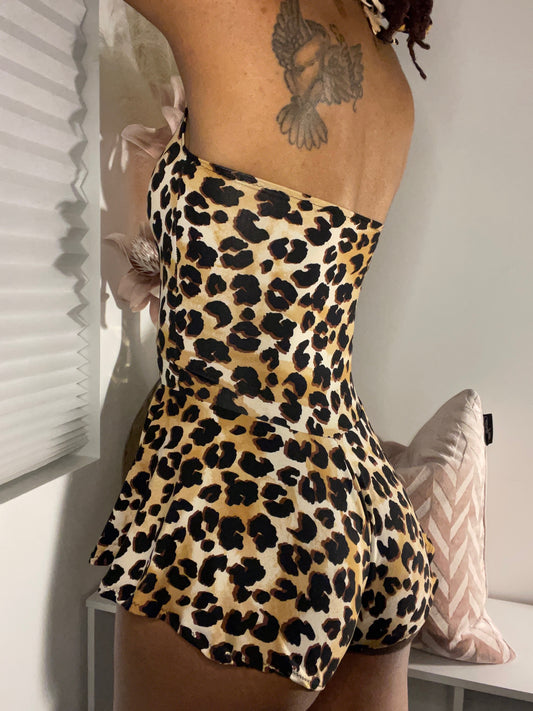 Leopard Print “Not So Shorties” Romper