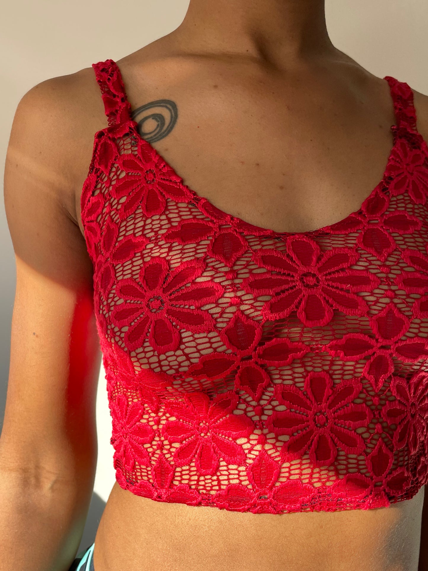 Red Lace Cami Top (ONLY)