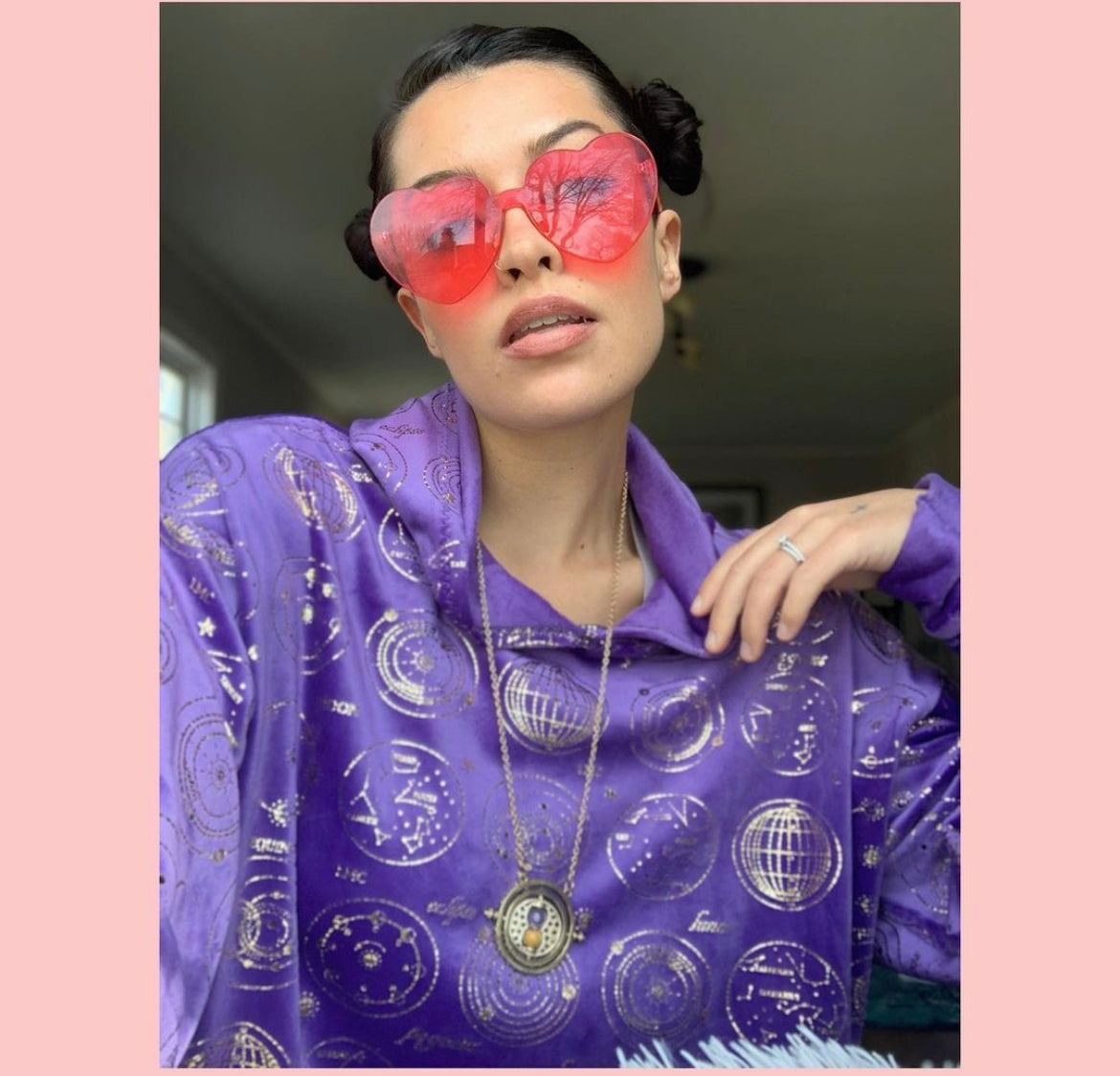 Purple Astrobae Zipped Sweater or cropped hoodie