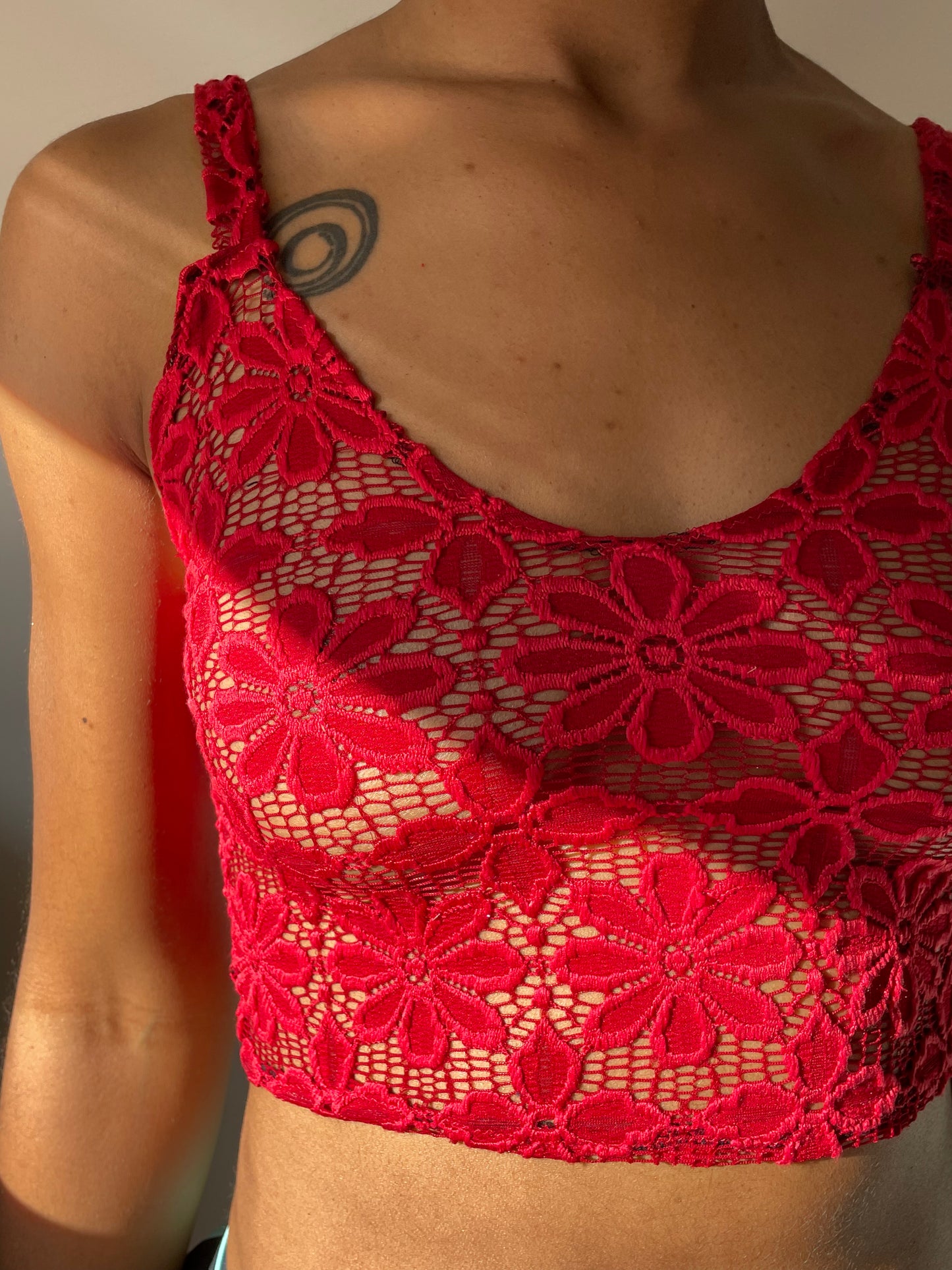 Red Lace Cami Top (ONLY)