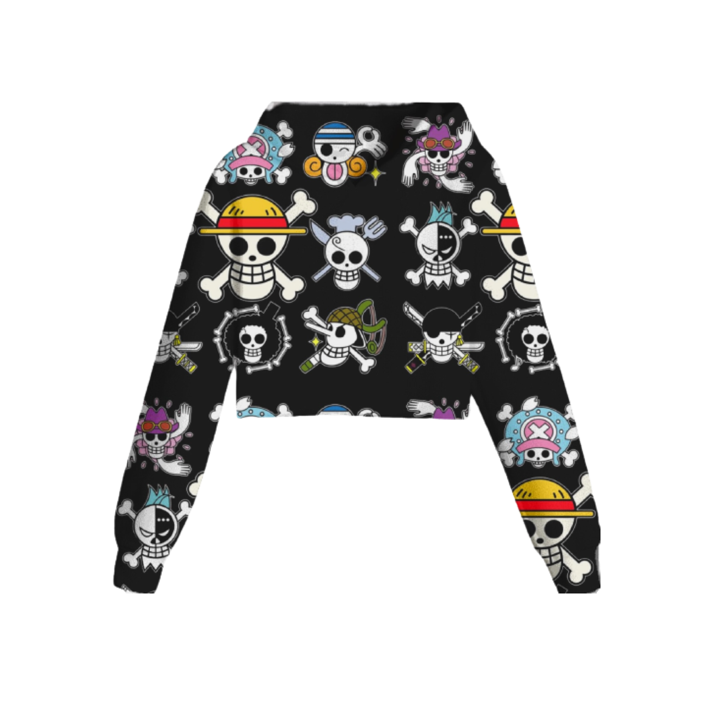 Black One Piece Cropped Hoodie
