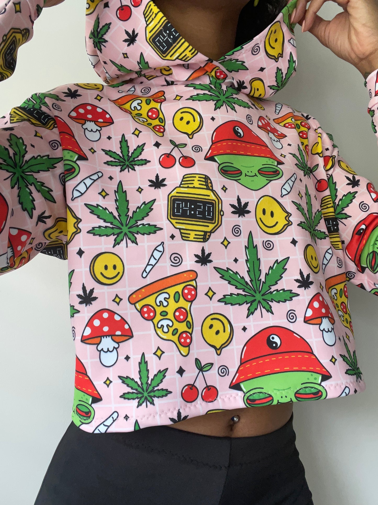 "Higher Self" 4/20 inspired Cropped Hoodie