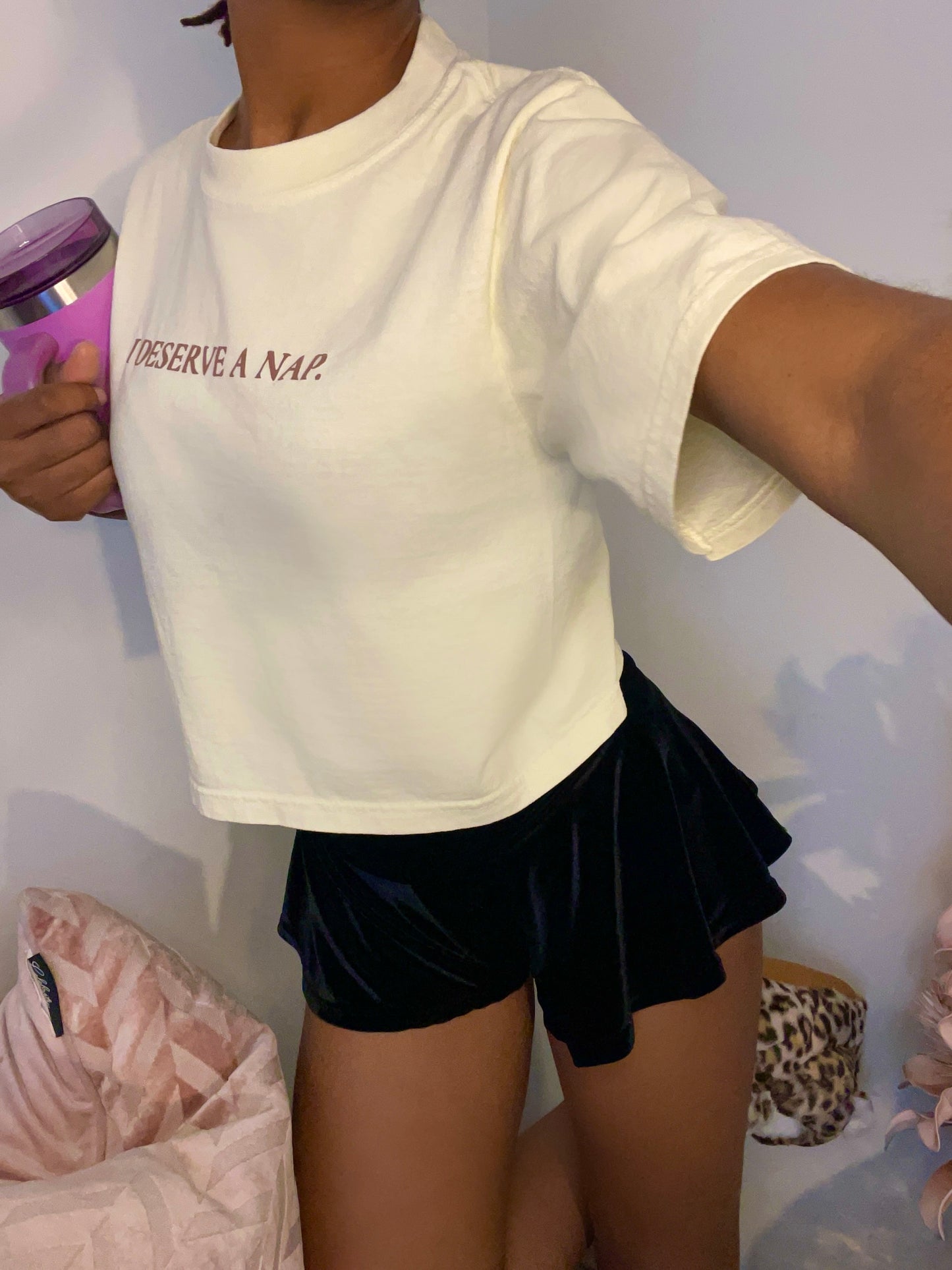 “I DESERVE A NAP.” CROP TOP