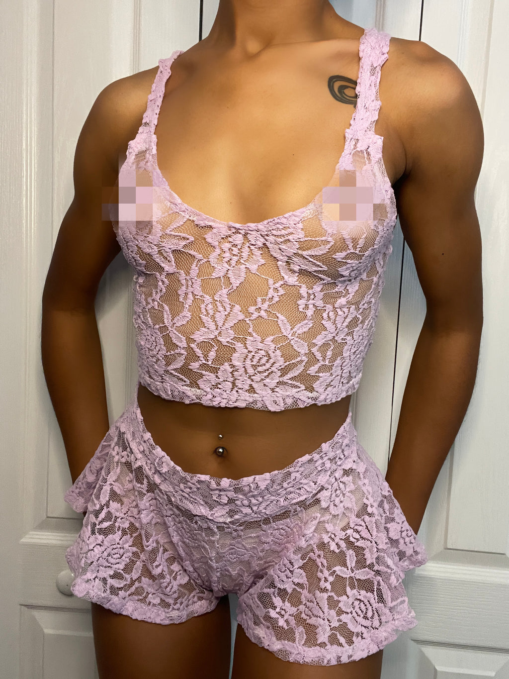 Soft Bloom Lace Set: Lavender