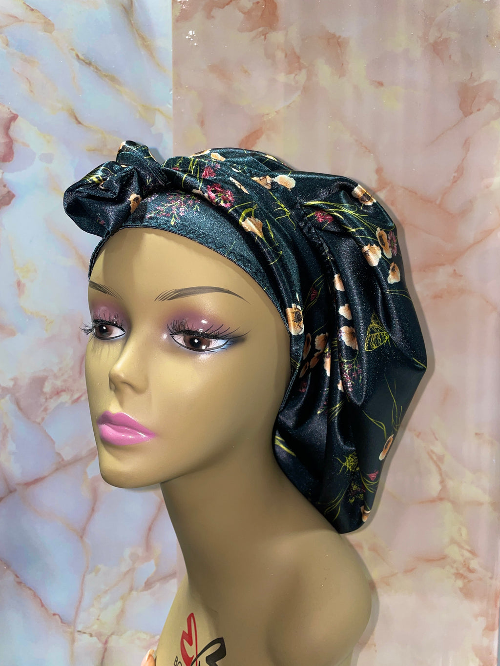 “The Delphine” Satin G’BONNET | JUMBO sized, Reversible, long strings, NO ELASTIC ( NO RESTOCK)