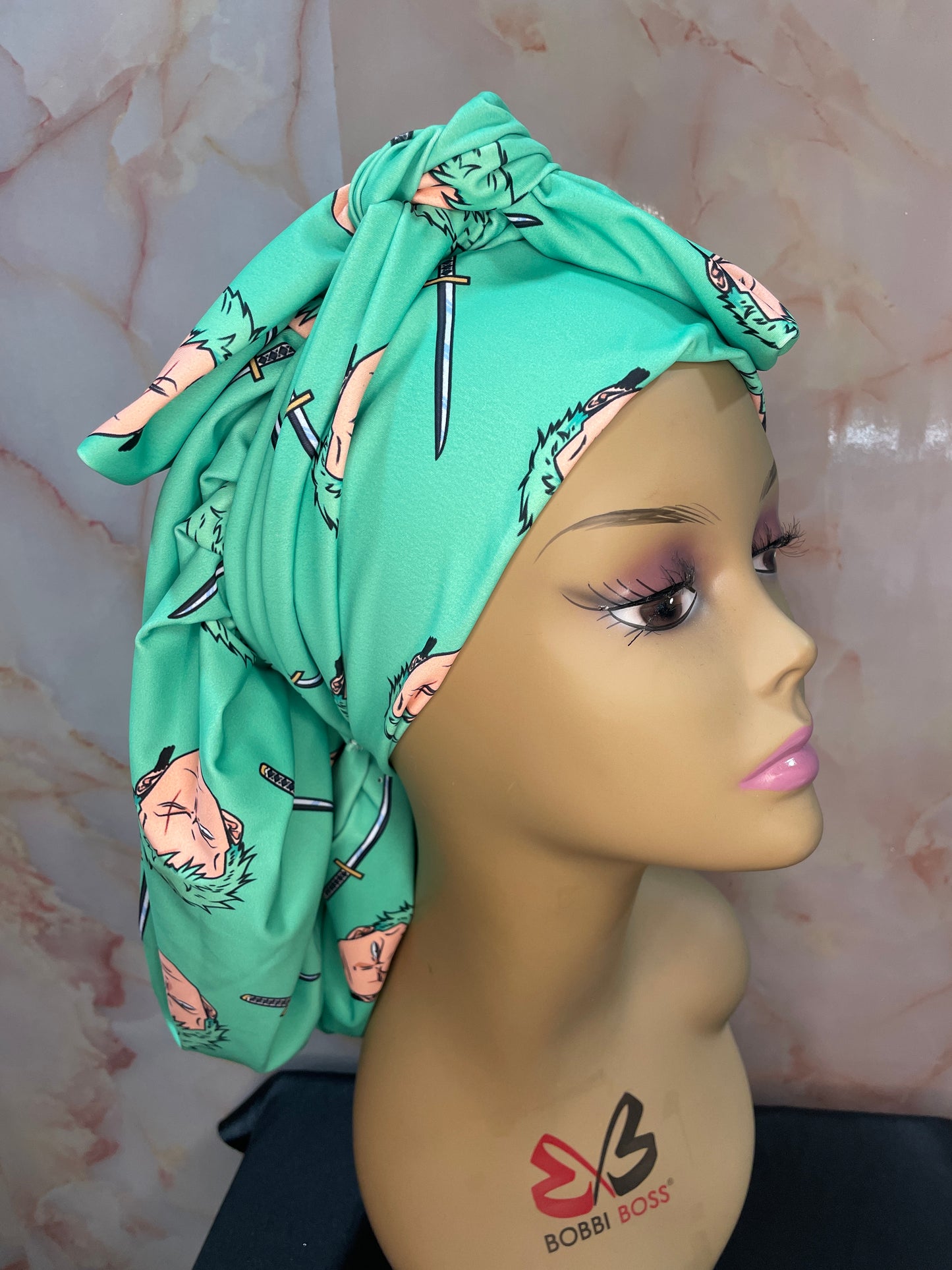 “Pirate Hunter” Zoro inspired G’Bonnet| JUMBO sized, Reversible, long stretchy strings, NO ELASTIC