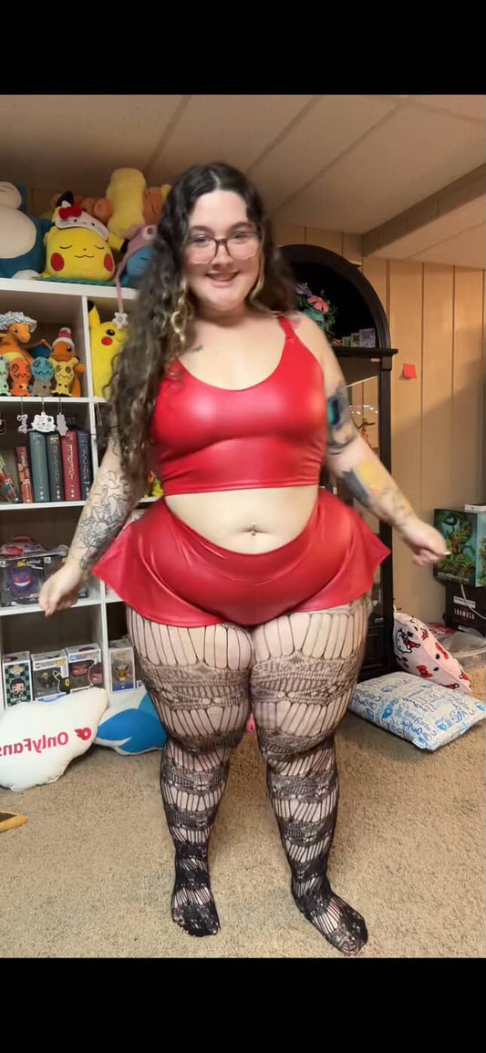 The Red “Miss Kitty” Leather Set