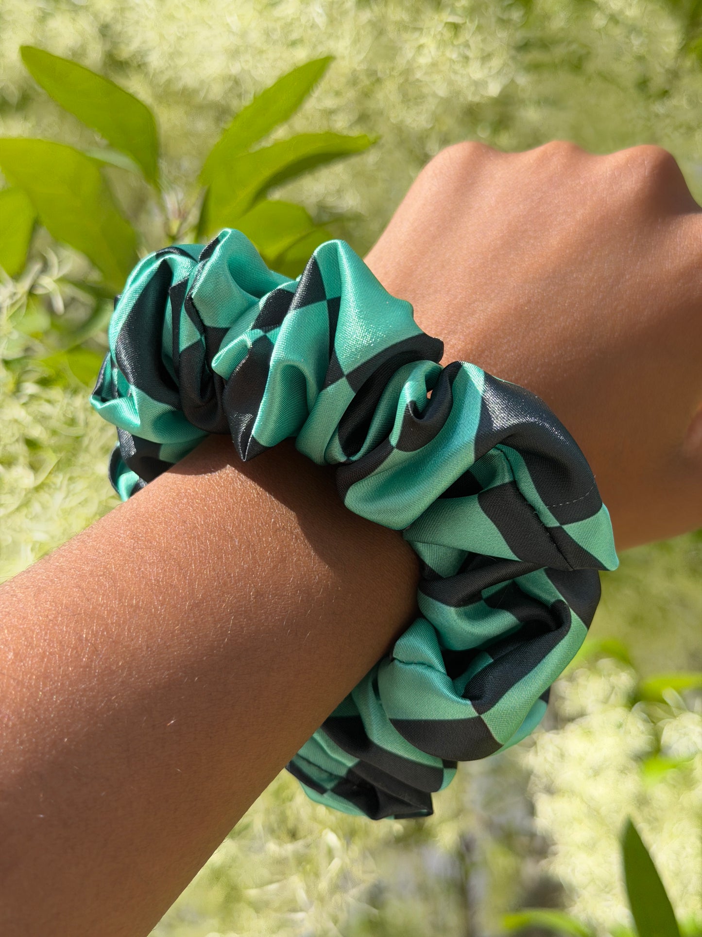 Satin Tanjiro Demon Slayer Fandom Scrunchie |Anime Satin Hair Scrunchie
