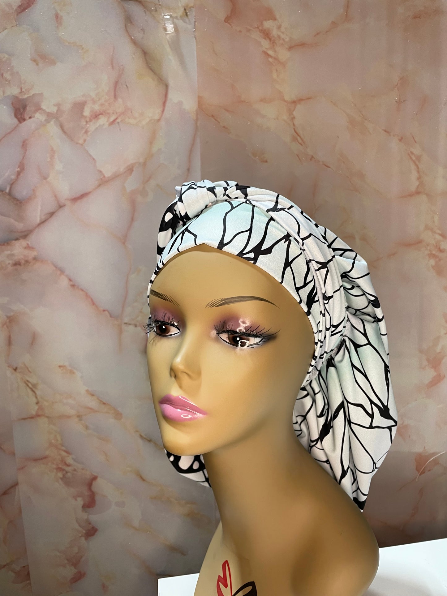 The “She Slays Butterfly” Shinobu G’Bonnet| JUMBO sized, Reversible, long stretchy strings, NO ELASTIC