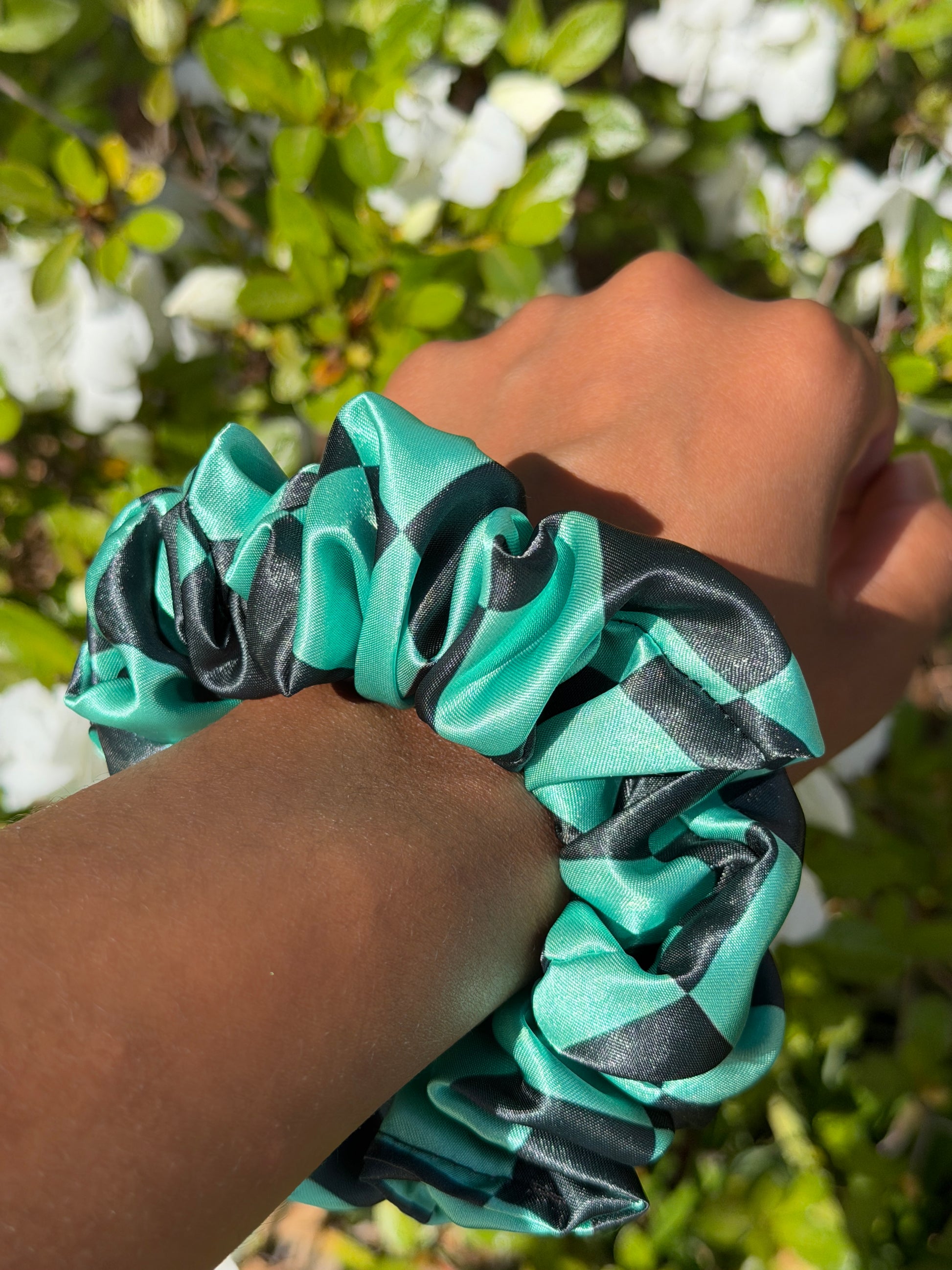 Satin Tanjiro Demon Slayer Fandom Scrunchie |Anime Satin Hair Scrunchie