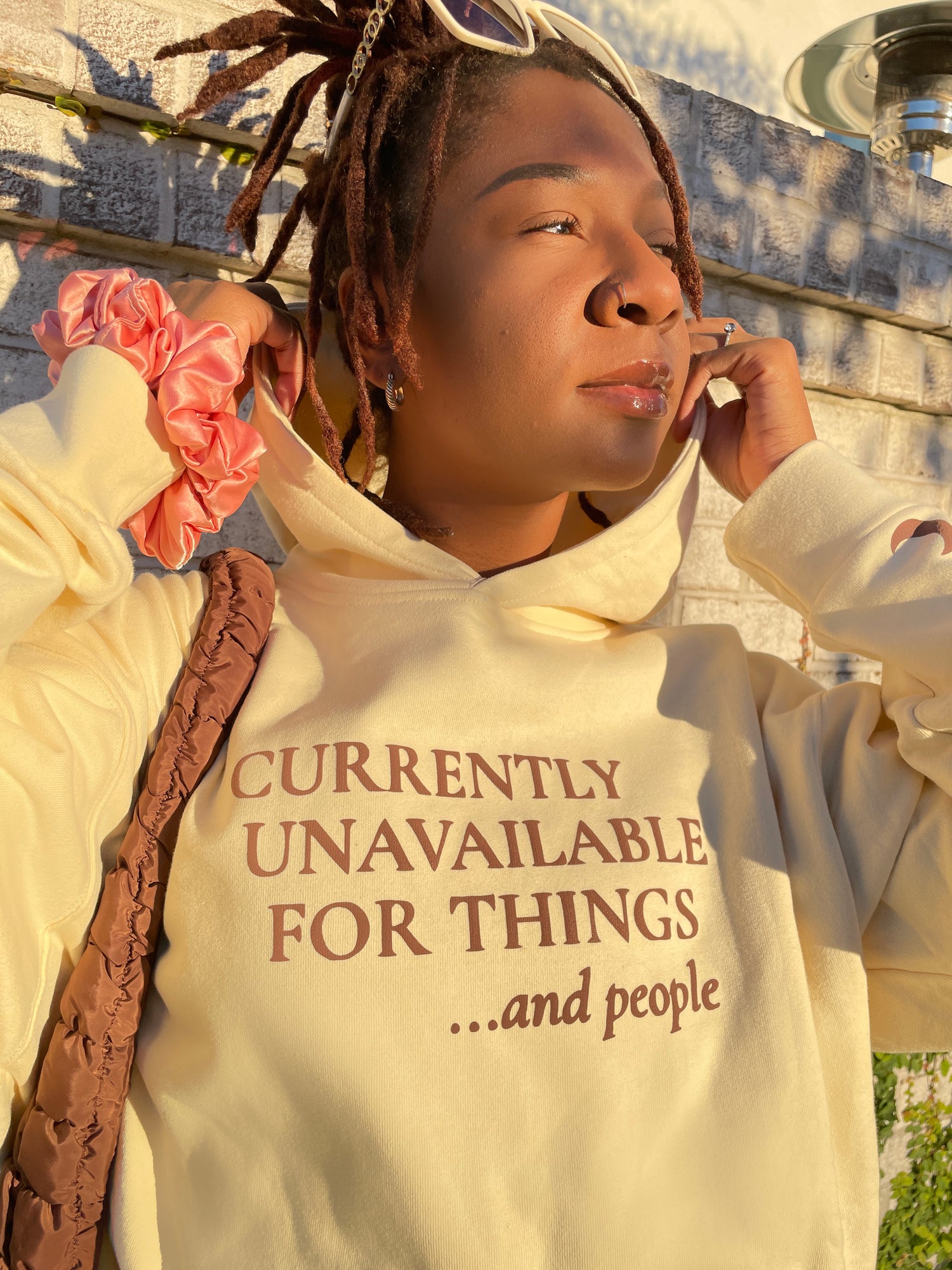 CREAM “CURRENTLY UNAVAILABLE” HOODIE (PUFF VINYL)