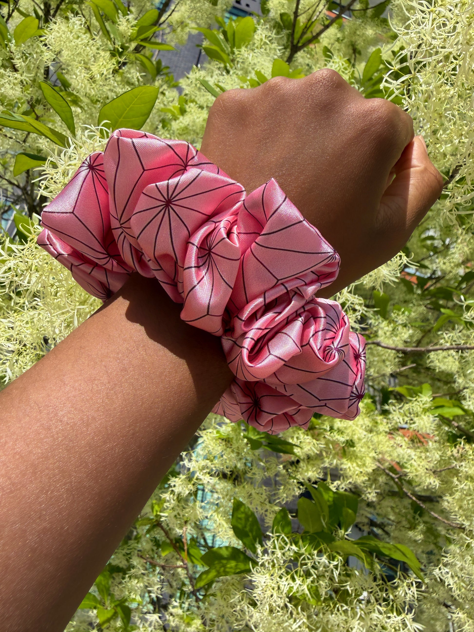 The Satin Demon Slayer Fandom Scrunchie Stack | 2 Anime Satin Hair Scrunchies Set