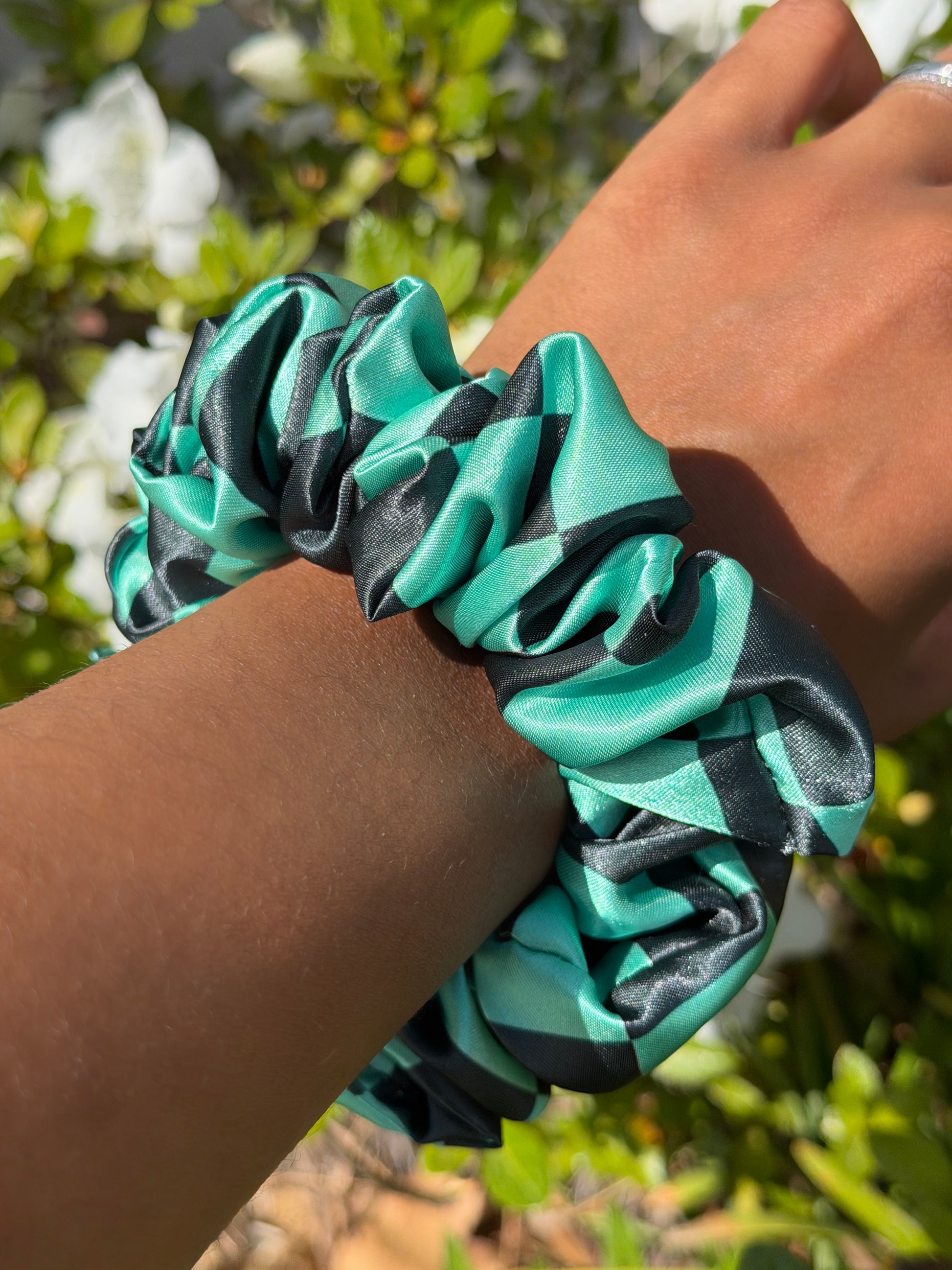 The Satin Demon Slayer Fandom Scrunchie Stack | 2 Anime Satin Hair Scrunchies Set