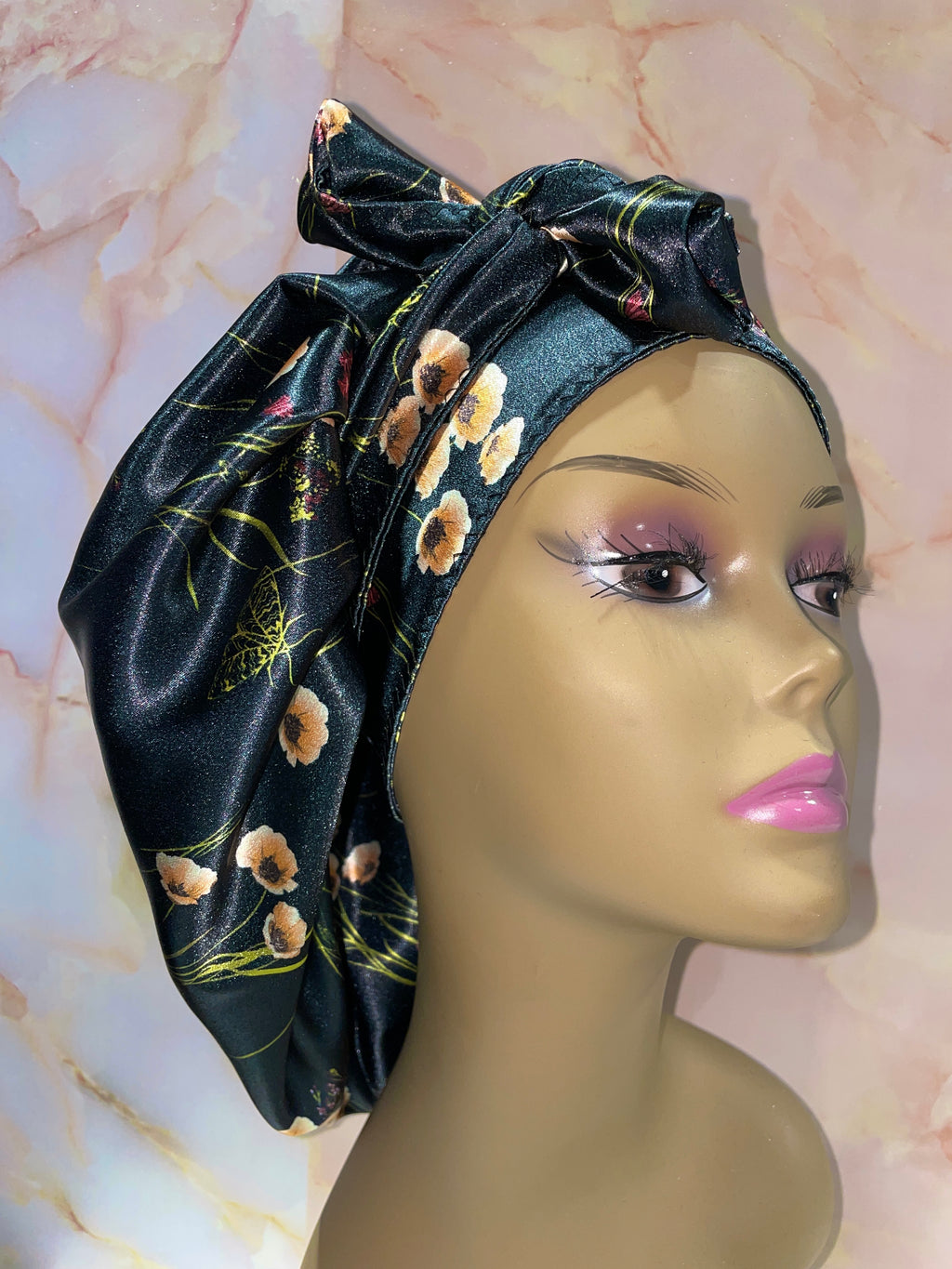 “The Delphine” Satin G’BONNET | JUMBO sized, Reversible, long strings, NO ELASTIC ( NO RESTOCK)