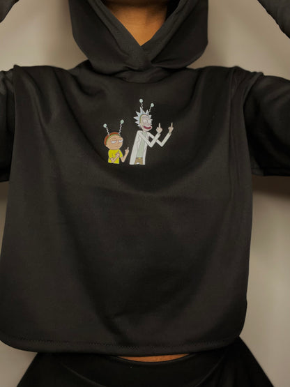 “World peace” Rick & Morty Cropped Hoodie (ready to ship)