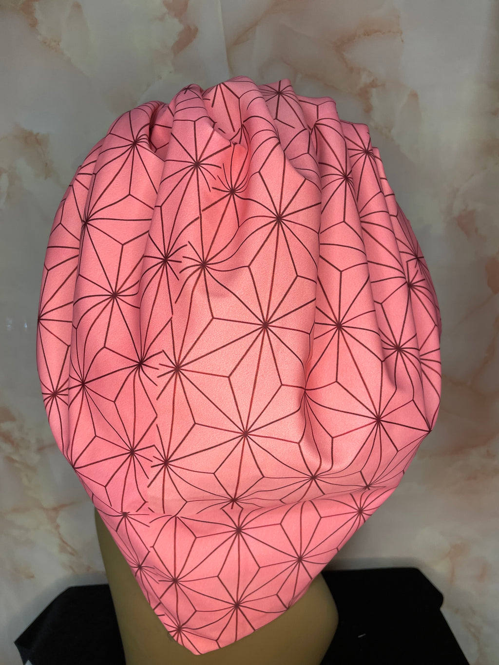 The “She Slays Pink” Nezuko G’Bonnet| JUMBO sized, Reversible, long stretchy strings, NO ELASTIC