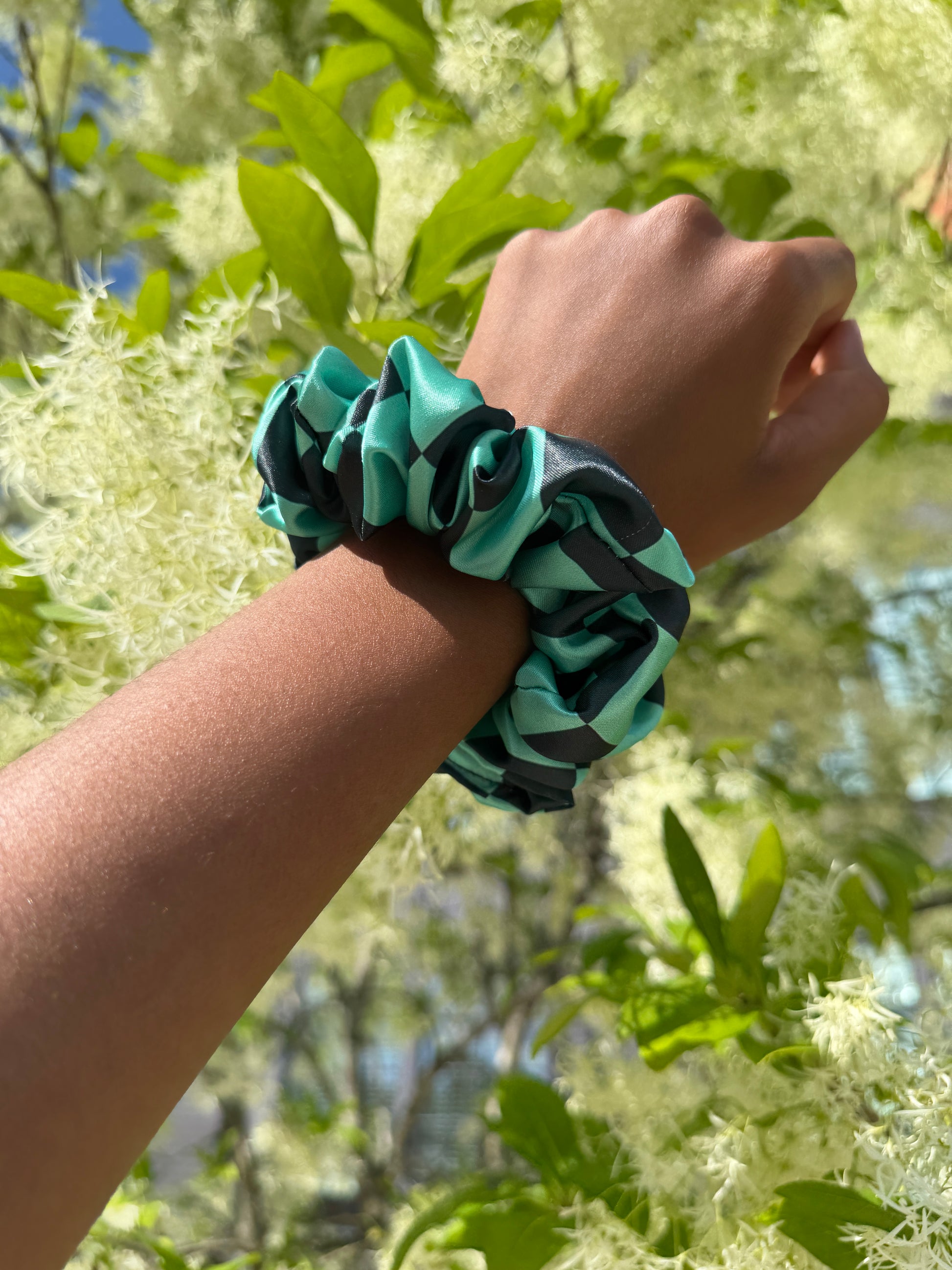 Satin Tanjiro Demon Slayer Fandom Scrunchie |Anime Satin Hair Scrunchie