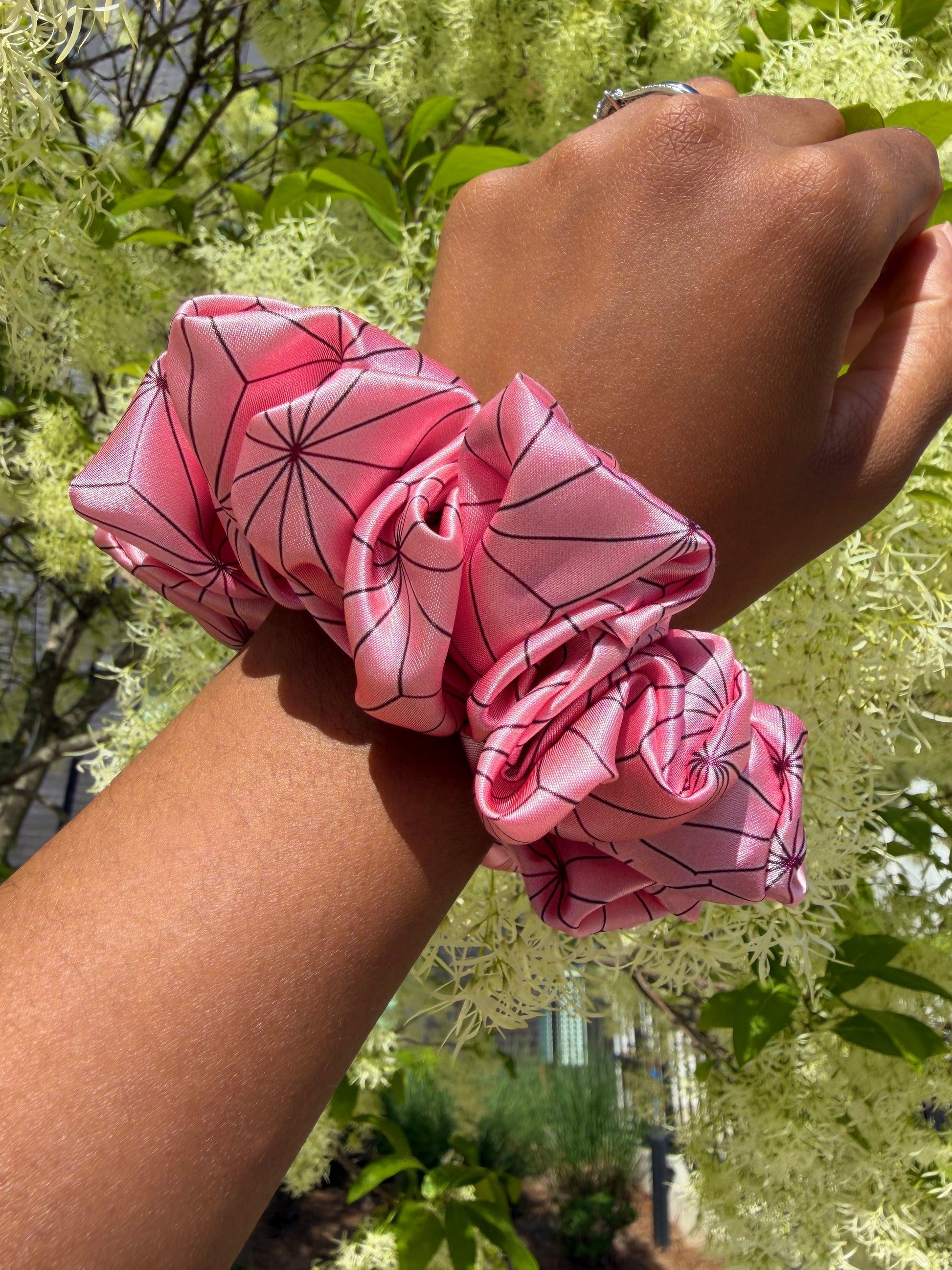 Satin Nezuko Demon Slayer Fandom Scrunchie |Anime Satin Hair Scrunchie