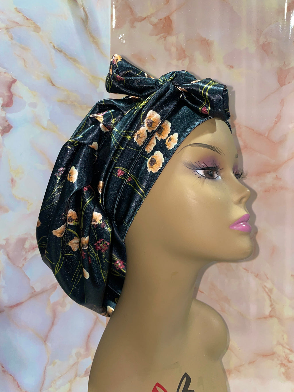 “The Delphine” Satin G’BONNET | JUMBO sized, Reversible, long strings, NO ELASTIC ( NO RESTOCK)