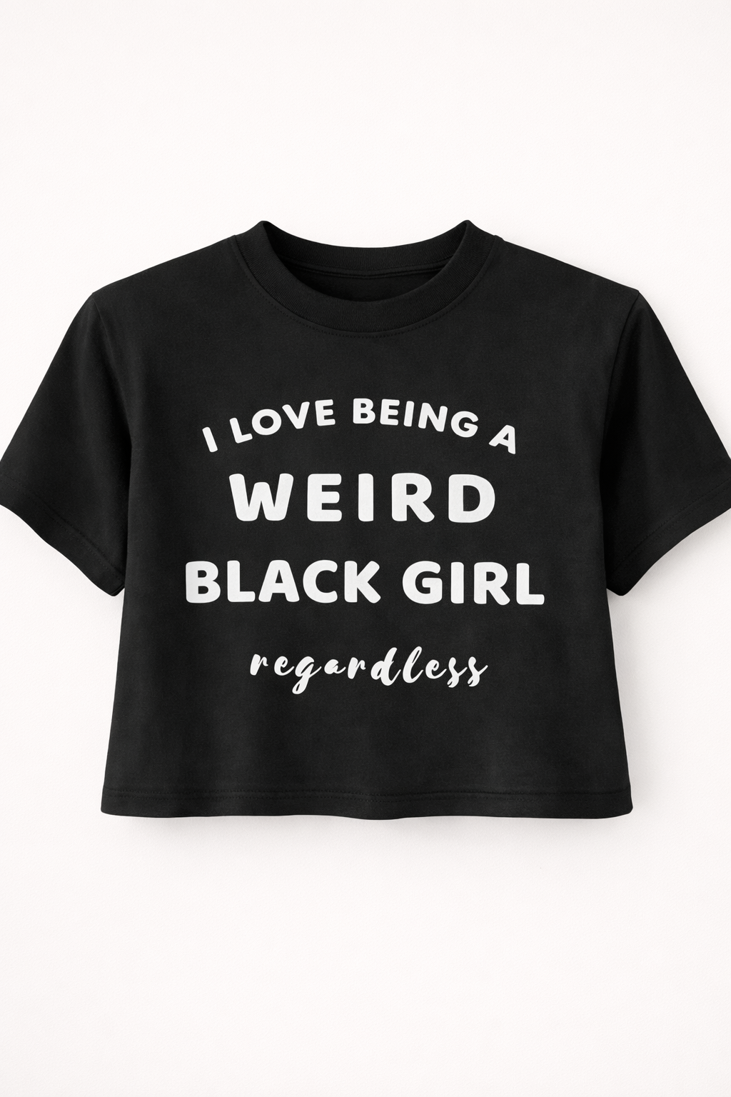 Weird Black Girl Crop Top Black