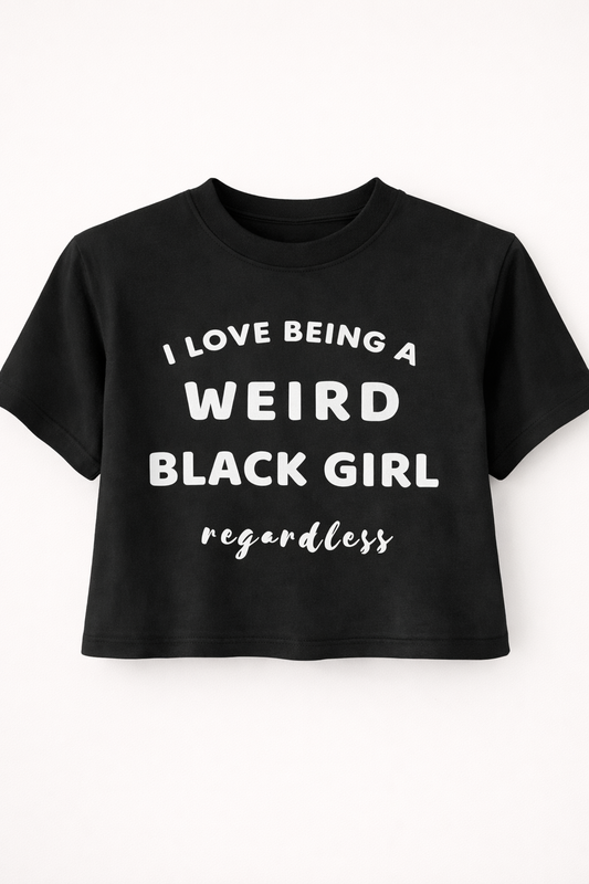 Weird Black Girl Crop Top Black