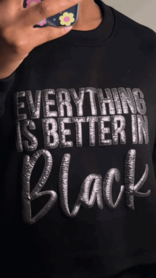 Everything Is Better in Black Cropped Sweater