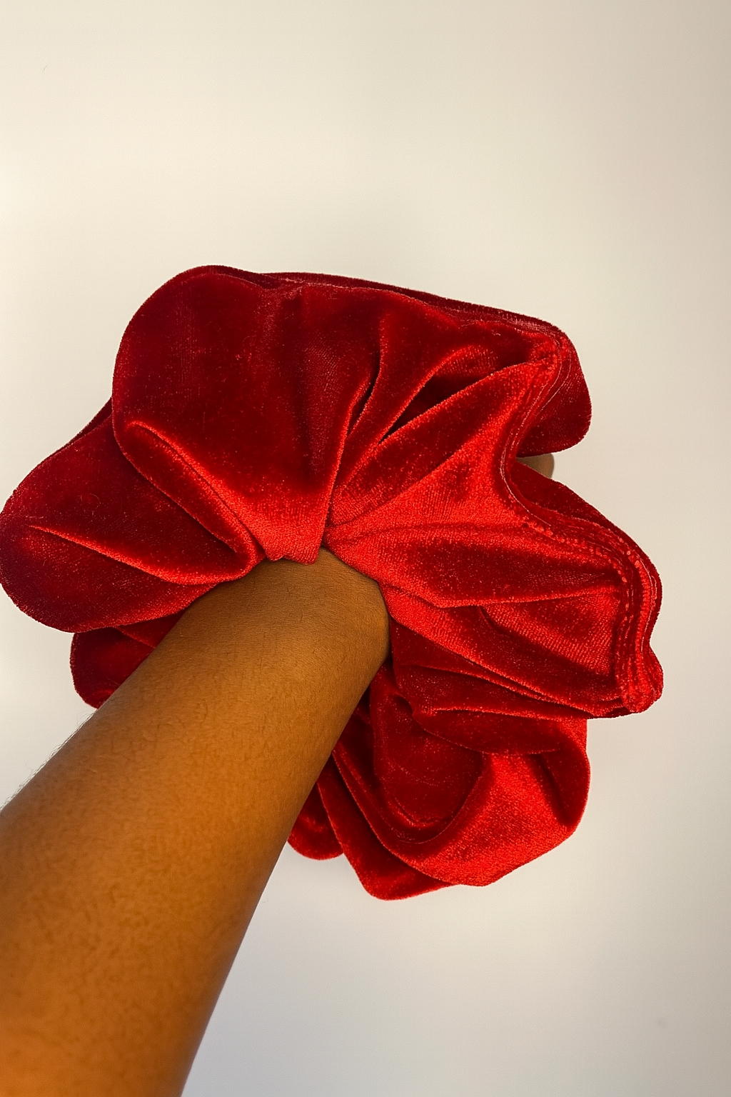 Red Velvet Scrunchie | Soft No-Pull Hair Scrunchie for Everyday Wear