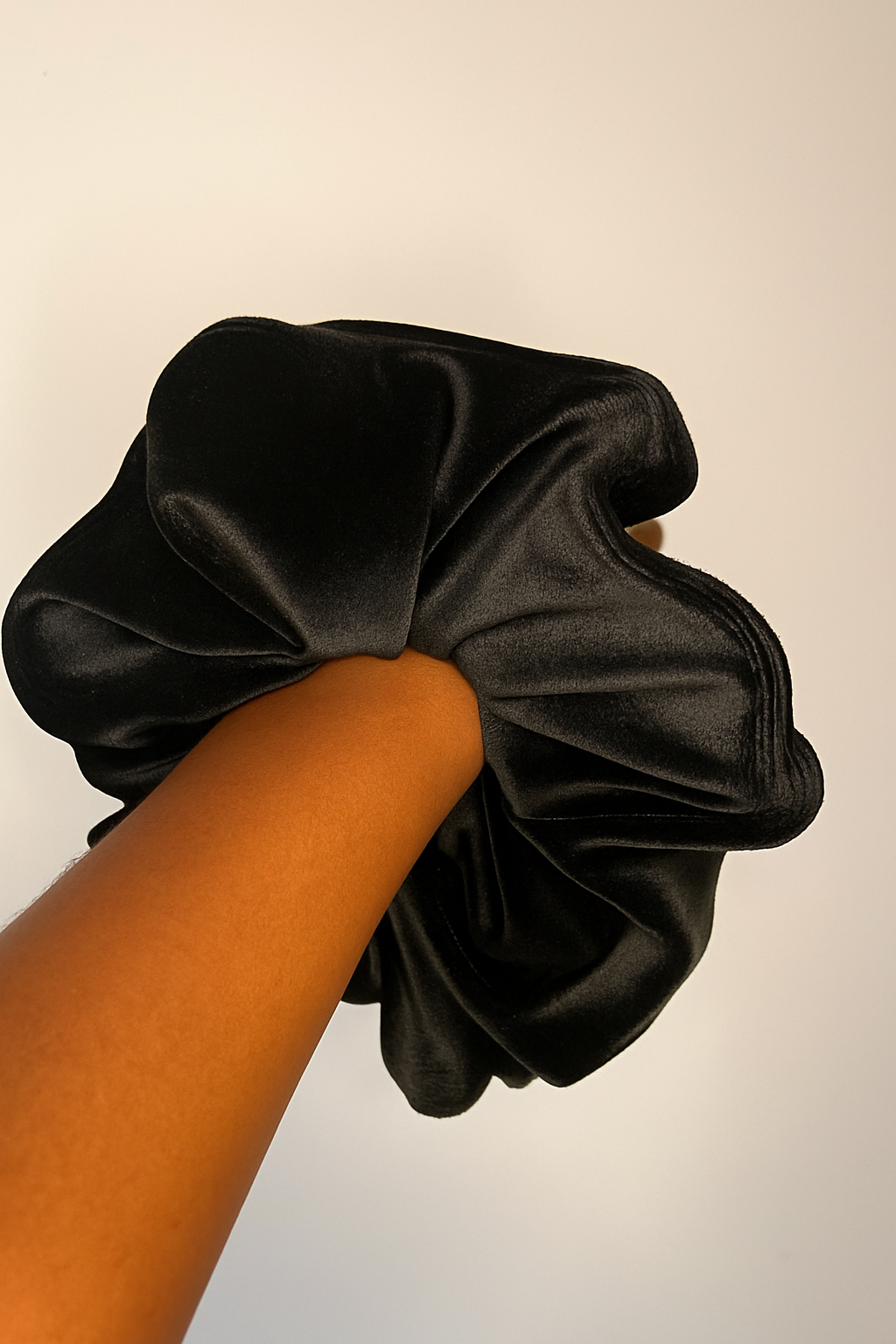 Black Velvet Scrunchie | Soft No-Pull Hair Scrunchie for Everyday Wear