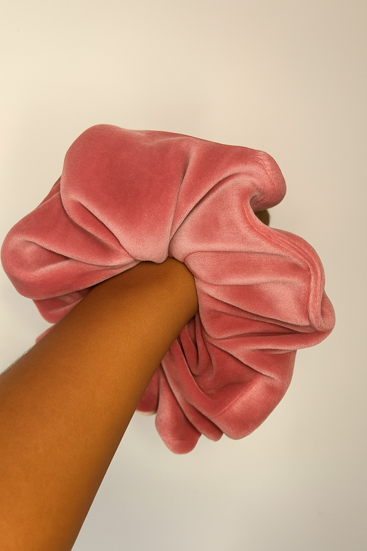 Pink Velvet Scrunchie