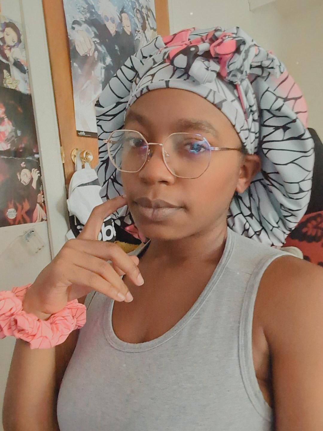 The “She Slays Butterfly” Shinobu G’Bonnet| JUMBO sized, Reversible, long stretchy strings, NO ELASTIC