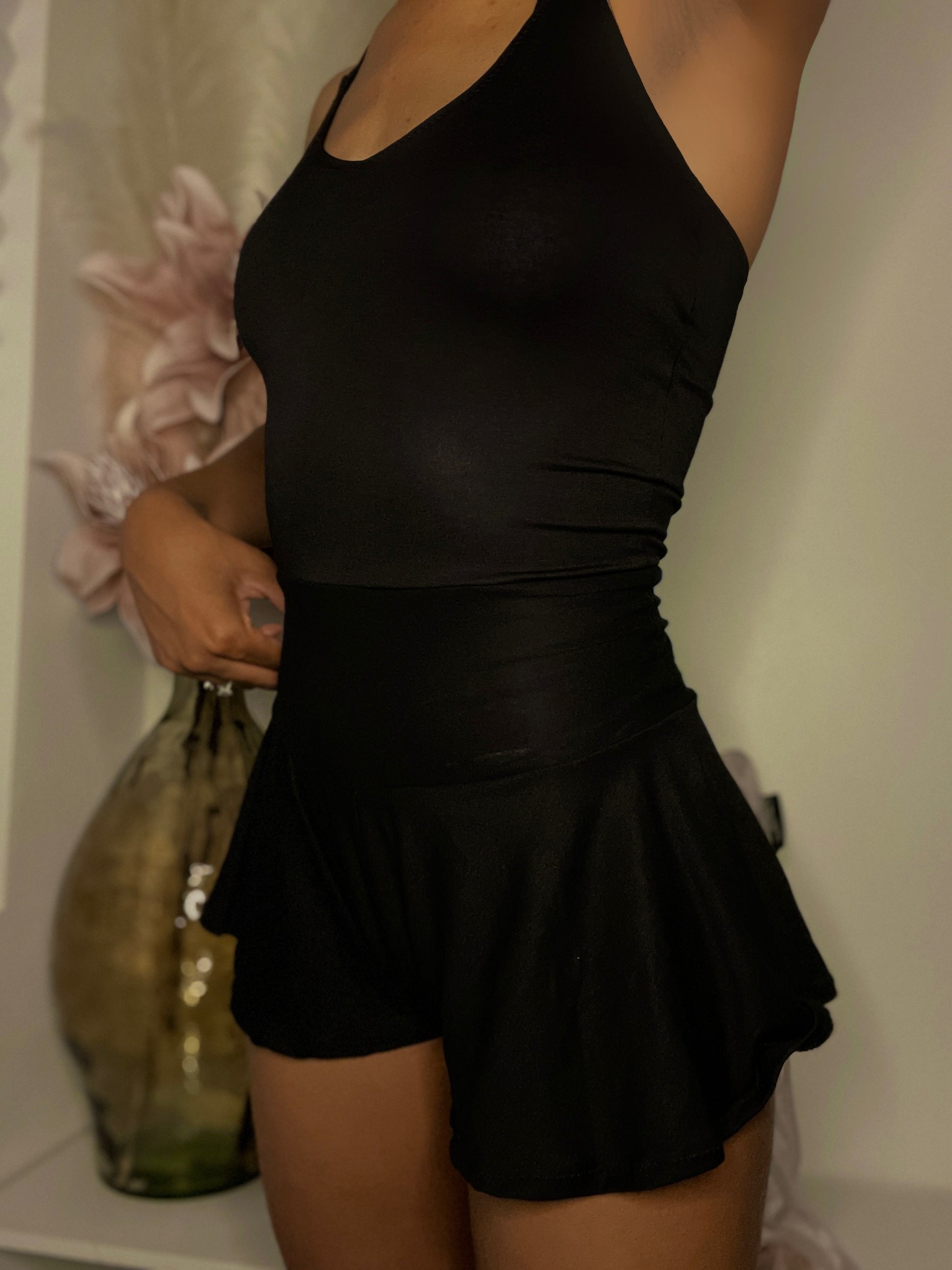 Black Essential “Not So Shorties” Romper