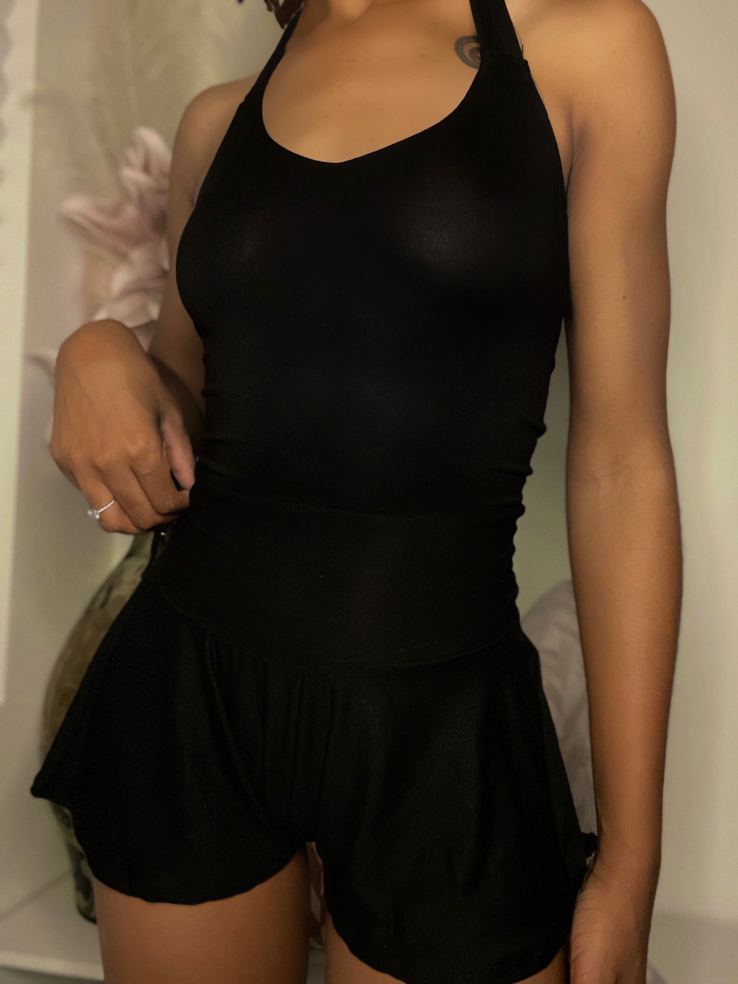 Black Essential “Not So Shorties” Romper