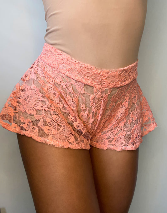 Pink Lace Shorties